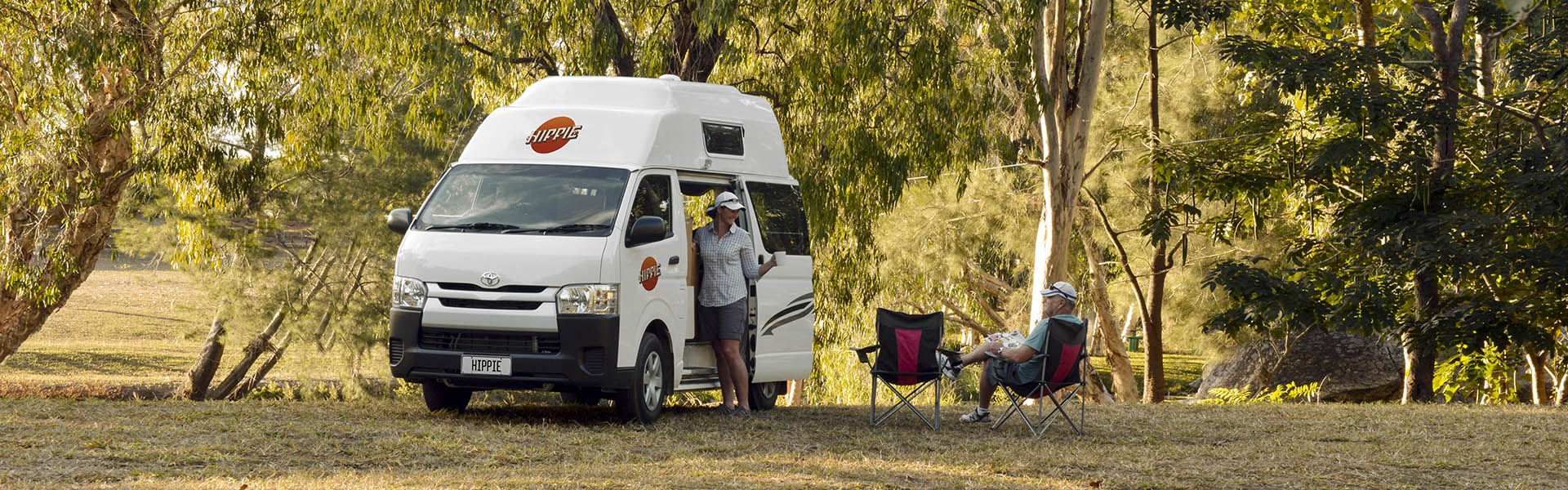 A couple of campers enjoying their Hippie Hitop